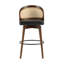 Tabouret de bar d'intérieur en bois, fini noyer avec revêtement, ensemble de 2
