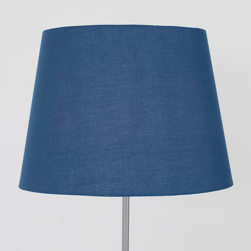 Bekbele 158cm Traditional Floor Lamp, Yes, Navy Blue, Brushed Chrome