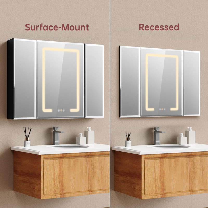 36'' W 26'' H Framed Medicine Cabinet Mirror