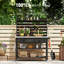 Banc de rempotage extérieur 64,9 po avec plateau en acier inoxydable et roulettes verrouillables-76111176