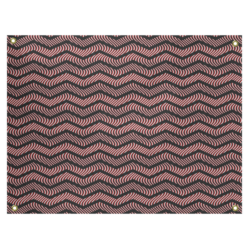 Stephenie Polyester Tapestry, 50" H x 59" W, Black/Red
