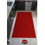 Tapis rayé en polyester tissé à la machine en rouge / noir-475367337