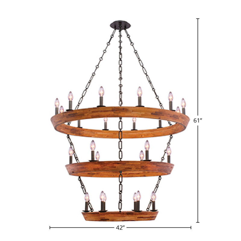 Lustre en fer noir Lansdale 24 LT Kalco