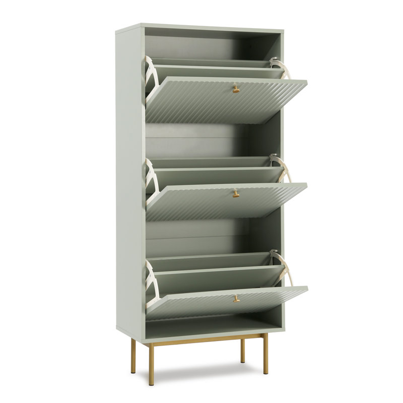 18 Pair Shoe Rack, Green