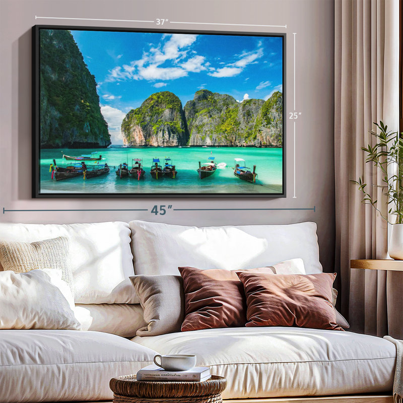 Plage "Maya Bay Ko Phi Phi Wall Art", H 25 po x l 37 po