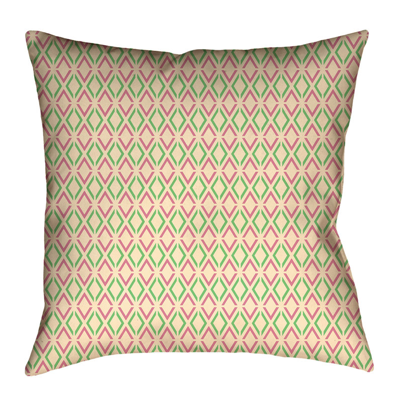 Housse de coussin Katelyn Elizabeth, 16 po x 1 po, Rose / Vert, Simili suède