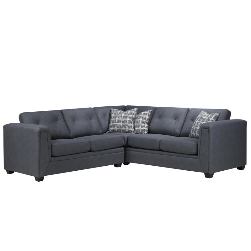 Canapé modulaire de coin 95 po, Denim 100% polyester