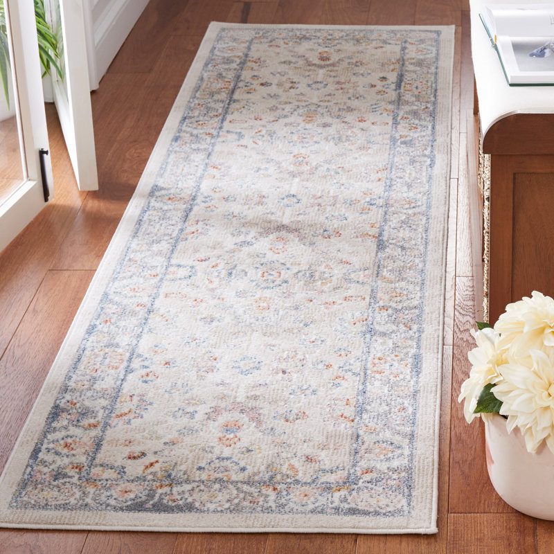Tapis beige / gris Naghibi Blair, Tapis de couloir 2 pi 2 po x 8 pi