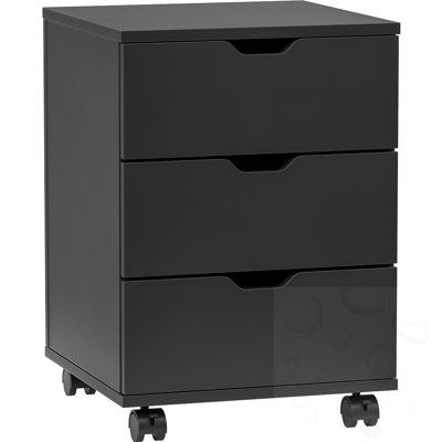 3-Drawer Rolling Office Cabinet with Drawers