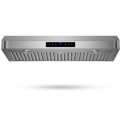 Hotte sous l'armoire de 900 pi³ / min, hotte intelligente à 4 vitesses avec capteur tactile, lumières à DEL doubles, filtres à chicane, série standard
