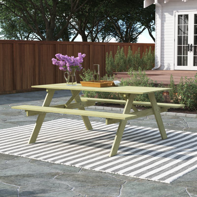 Aaliyah 6 - Person Wood Patio Dining Set with Rectangular Table