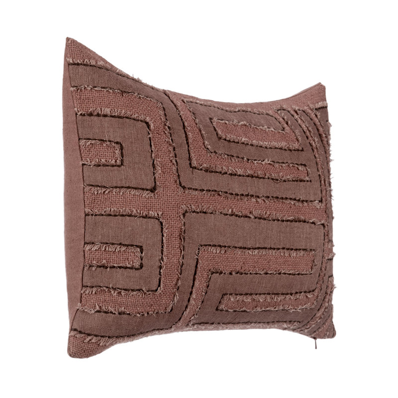 Coussin Mateo, Rectangle H 14 po x l 20 po, Brun