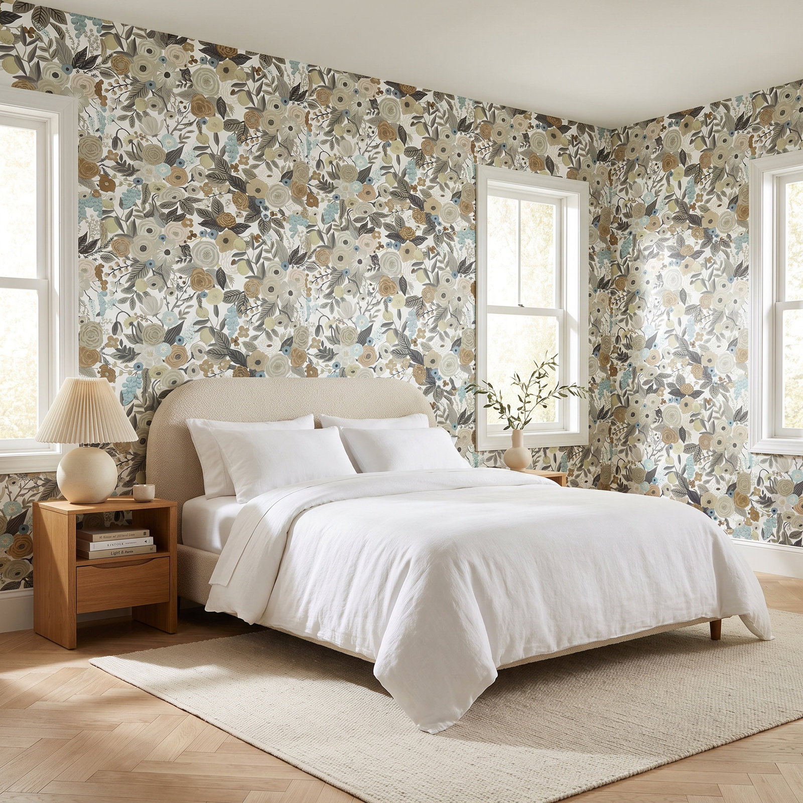 Garden Party Self-Adhesive Wallpaper, Off White