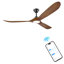 Ventilateur de plafond intelligent de 152 cm avec éclairage, pales en bois massif, moteur CC silencieux et écoénergétique, éclairage DEL à intensité variable 3CCT, ventilateur de plafond de style ferme moderne pour salon, salle à manger et espaces intérieurs-1819565492-1819565493