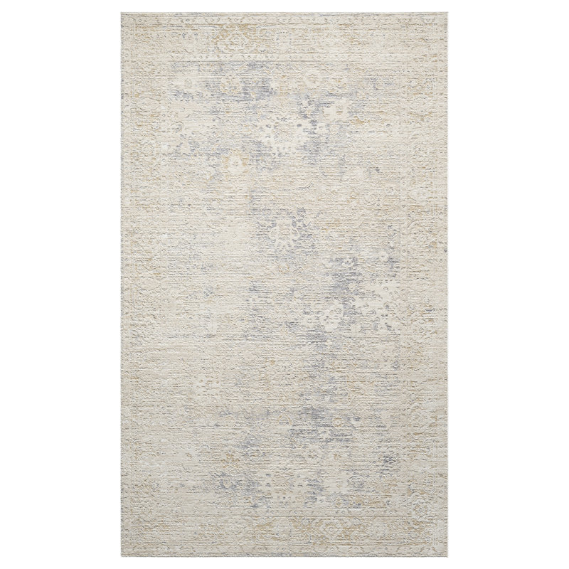 Tapis d'intérieur floral délavé Kwamane, Rectangle de 10 pi x 14 pi