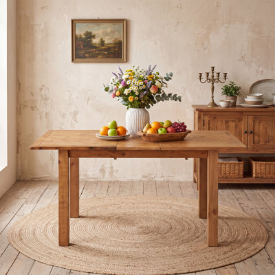 Extendable Solid Wood Rectangle Dining Table