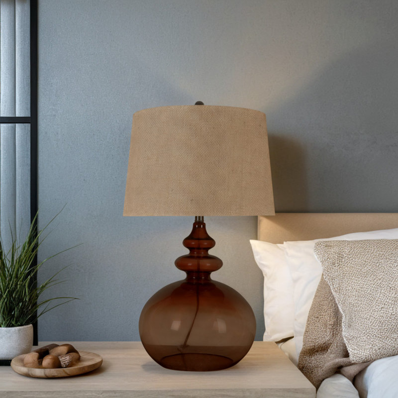 Lampe de table en verre