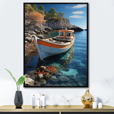 Grèce, Grèce, île grecque, odyssée I - Nautique et plage, art mural sur toile FL72595