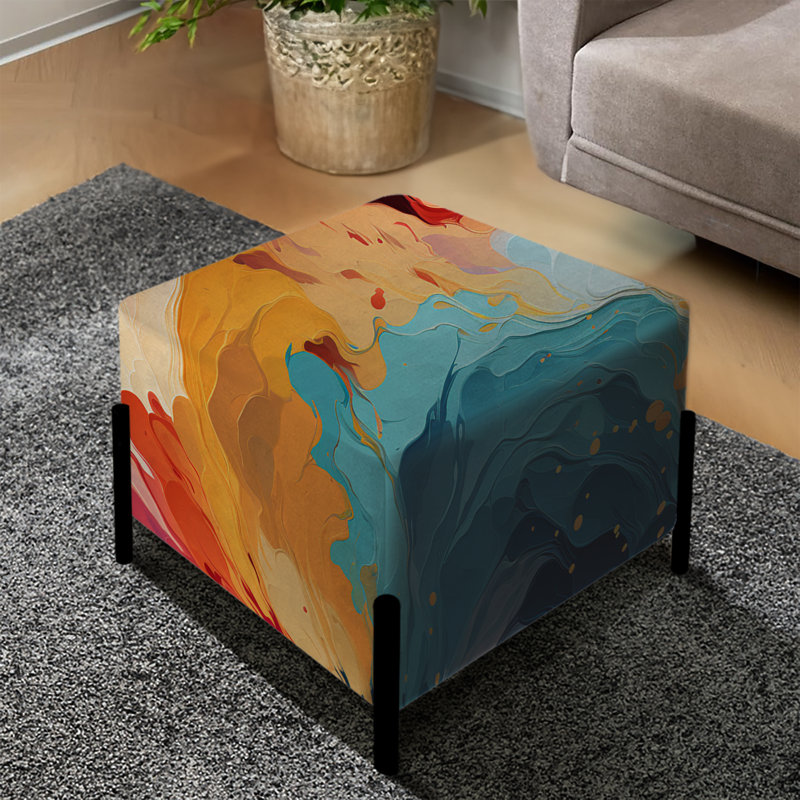Artistique aux couleurs pastel, expression abstraite - repose-pieds carré abstrait