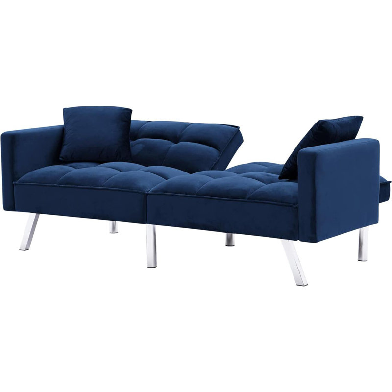 Orianna 2 Seater Velvet Sleeper, Blue Velvet