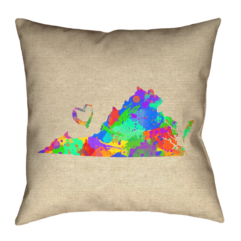 Oreiller Katelyn Smith Virginia Love, 14 po x 14 po, Coussin décoratif