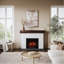 Country Living - Ensemble de manteau de cheminée Jackson, insert de foyer 28 po compatible WiFi, cadre de cheminée en brique blanche, compatible Alexa / WiFi
