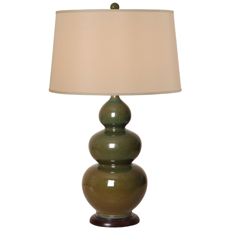 Kaydance Ceramic Table Lamp, Tan, Amazon Green