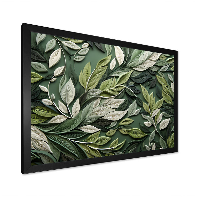 Herbes, sauge, sagesse 1 - Art floral, Cadre d'angle fermé noir, H 12 po x l 20 po x P 1 po
