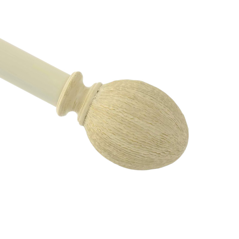 Danika Adjustable Single Curtain Pole, 1" H x 84" W x 7" D, Gilded French White