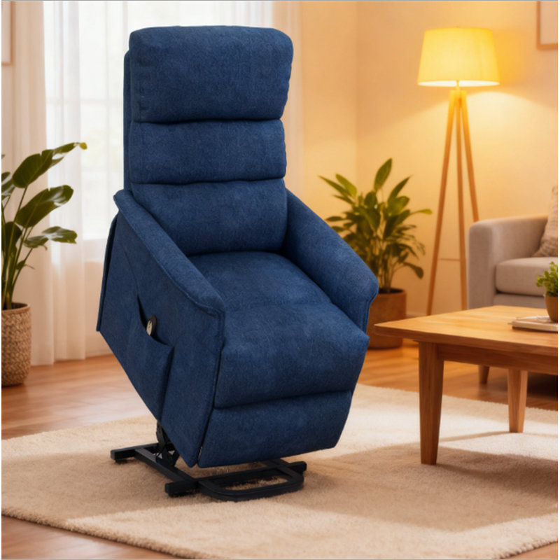 Fauteuil inclinable électrique avec télécommande, Bleu très foncé