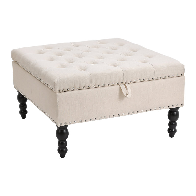 Dupras 74cm Wide Ottoman with Storage, Beige