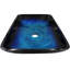 Lavabo de salle de bain rectangulaire bleu / noir peint à la main
