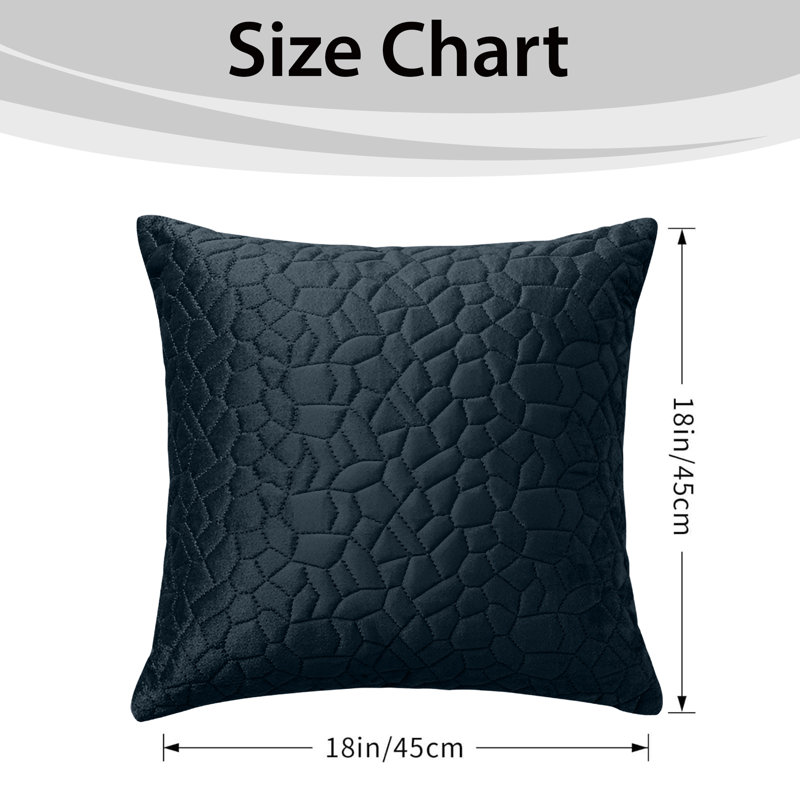 Aspire Homeware Geometric Square Velvet Cushion Covers, Pack of 12, Navy