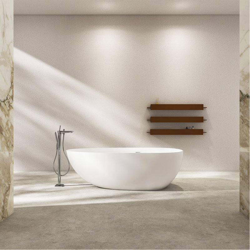 71 Inch Artificial Stone Solid Surface Freestanding Bathroom Bathtub