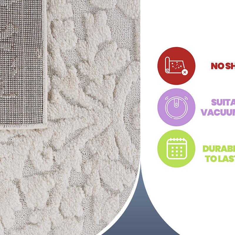 Collection High-Low Medallion /Indoor Area Rug, Modern, Contemporary, Geometric, Bohemian, Bedroom, Kitchen, Living Room, Non Shedding Carpet