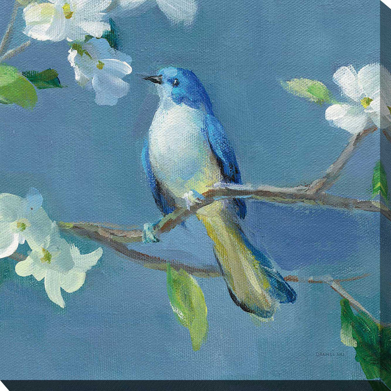 Le printemps dans le quartier III - peinture, Toile tendue, H 36 po x l 36 po x P 1,5 po