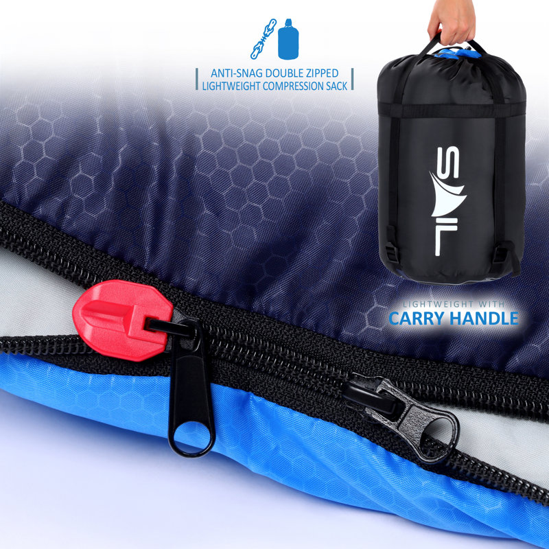 SAIL XL Sleeping Bag for 3-4 Season (400gsm), Blue
