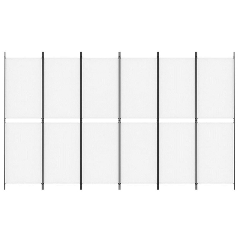 Cloison pliante Rikkea, Blanc, 6, H 70,8 po x l 118,1 po