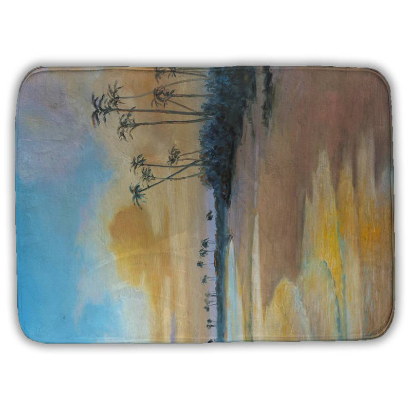 Sunset by the sea Bath Mat with Non-Slip Backing - Quick Dry Memory Foam Bathroom Rug - Absorbent - Modern Plush Spa-Style - Machine Washable