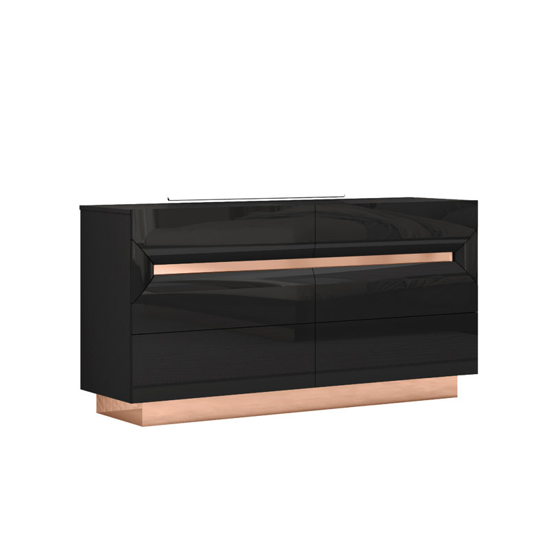 Commode 6 tiroirs Farhad, Noir