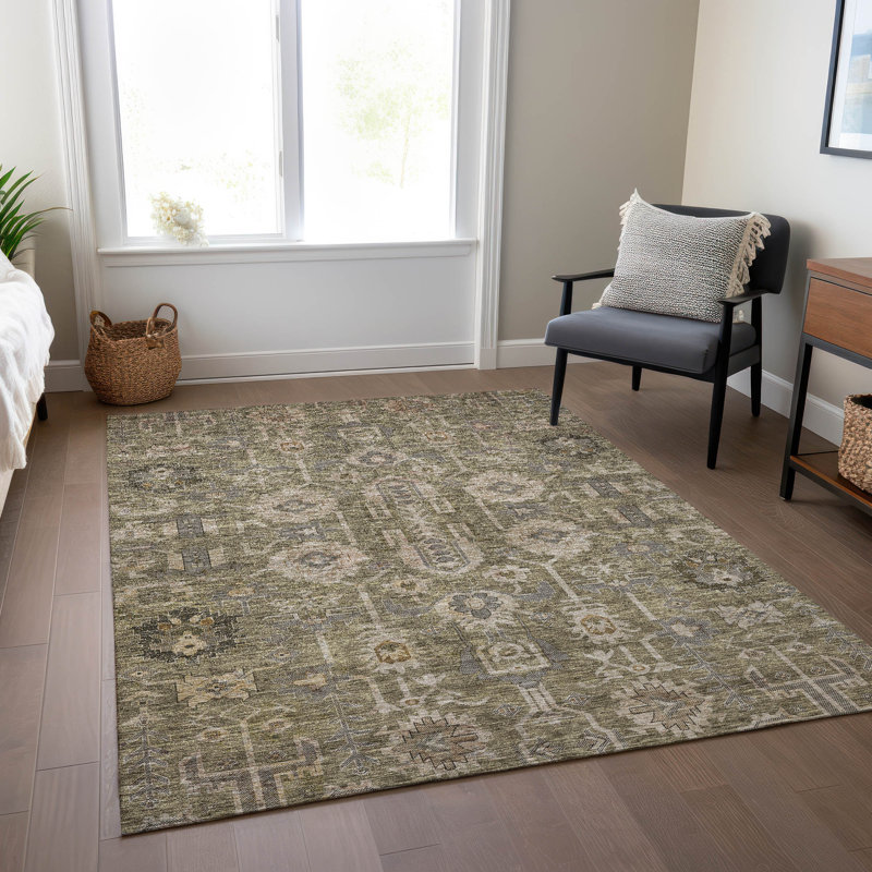 Alta Washable Oriental Indoor / Outdoor Rug, Rectangle 10' x 14'