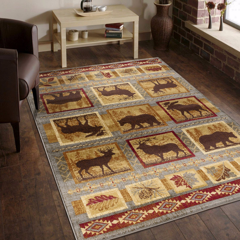2 Ft. 7 In. X 7 Ft. 3 In. Lodge Style Style Area Rug, Runner 2'7" x 7'3"