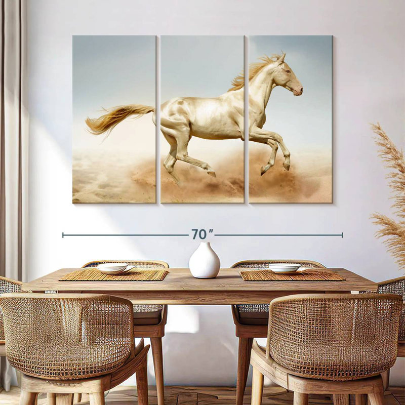 Brampt Running Akhal Teke Horse, 42" H x 65" W