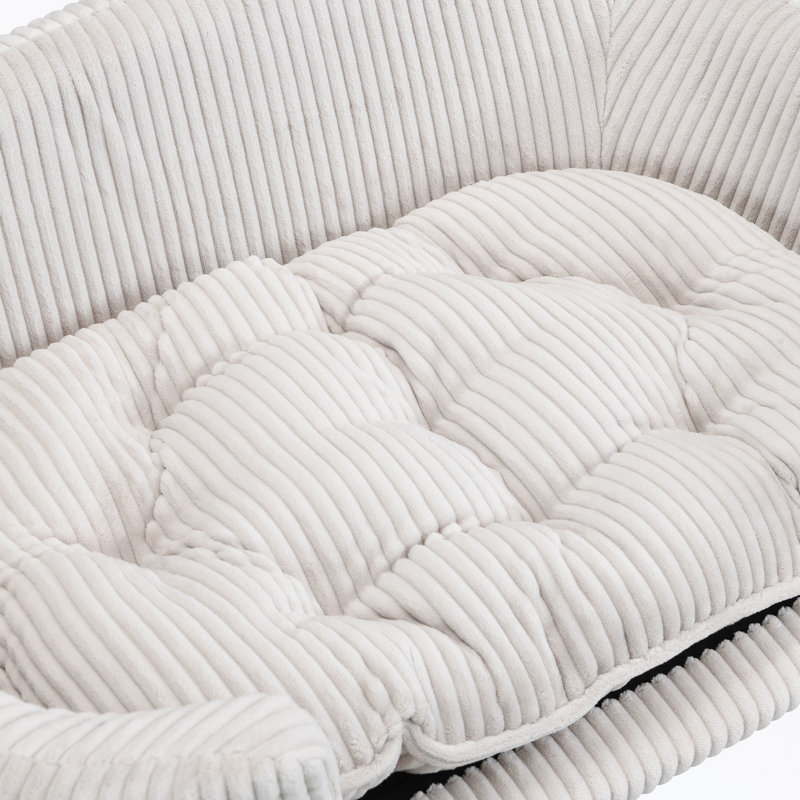 Canapé moderne rembourré avec pieds robustes, Velours côtelé beige