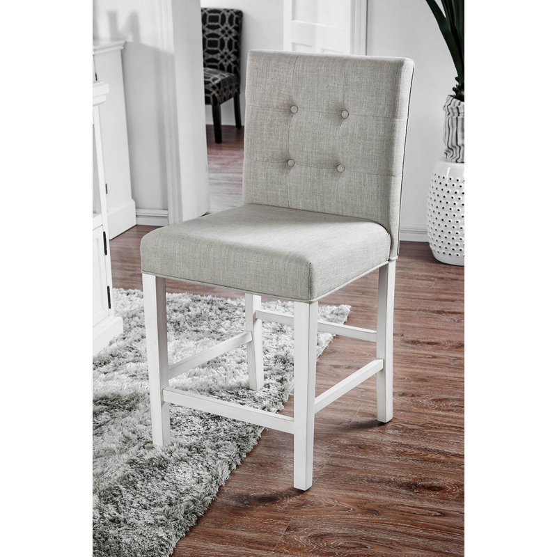 Chaise de comptoir transitionnelle H 20 po (2 / RTC), blanc antique