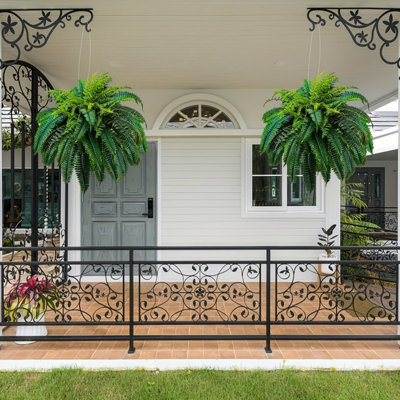 Large Artificial Boston Fern Bush, Faux Fern Plant for Outdoor & Home Decor