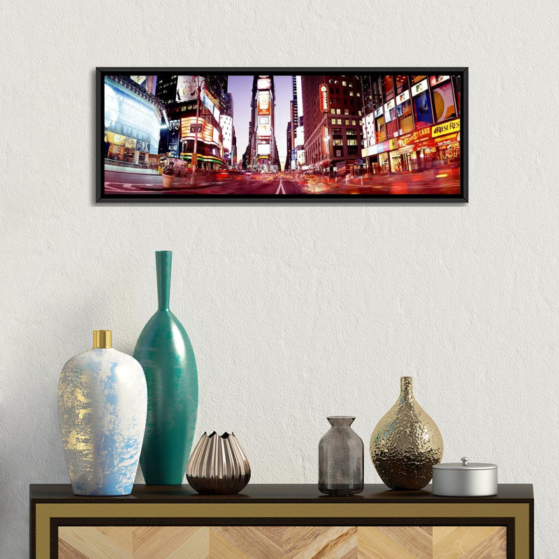 Panoramique times square, new york city, new york state, reproduction de photo sur toile, H 12 po x l 36 po x P 1,5 po