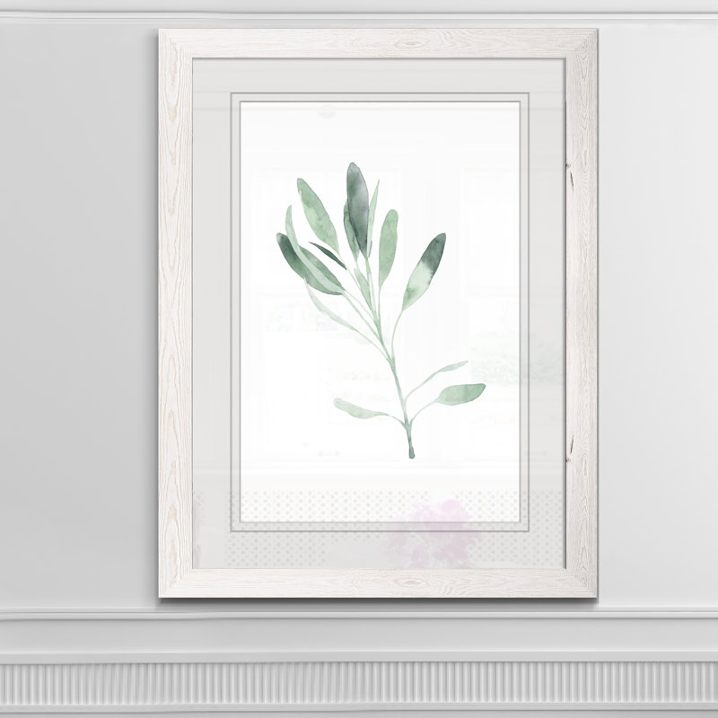 « simple sage ii »-cadre photo imprimé sur verre, H 28 po x l 38 po x 1,25 po, Encadré imprimé blanc