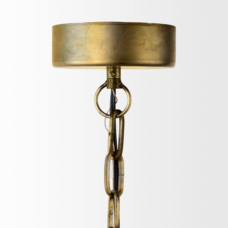 1 - Light Pendant, Silver/Antiqued Gold