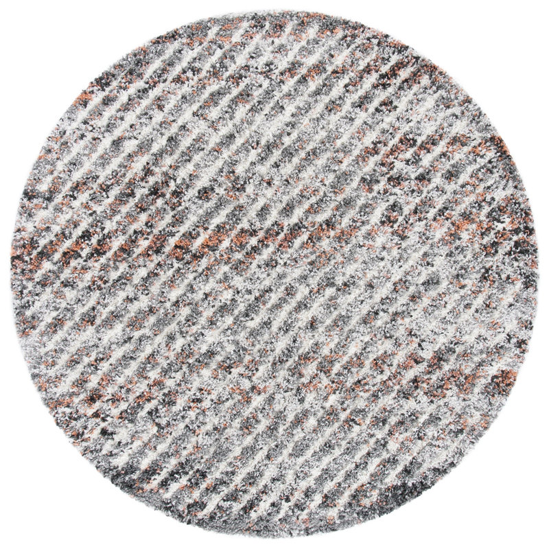 Reynoso Shag Performance Abstract Rug, Round 6'7"